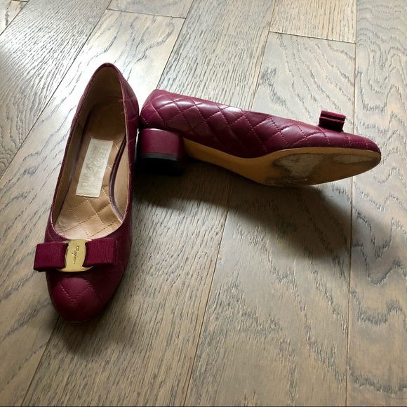 Vara Bow Pump Shoe - Burgundy/Quilted - Picture 3 of 5